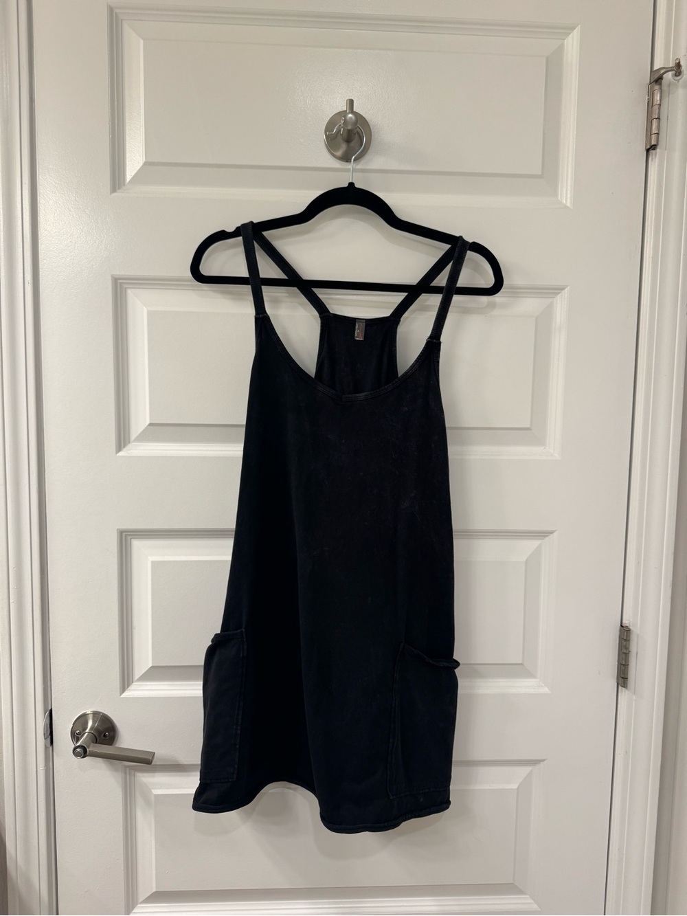 Free People Black Strappy Tank Dress with Pockets